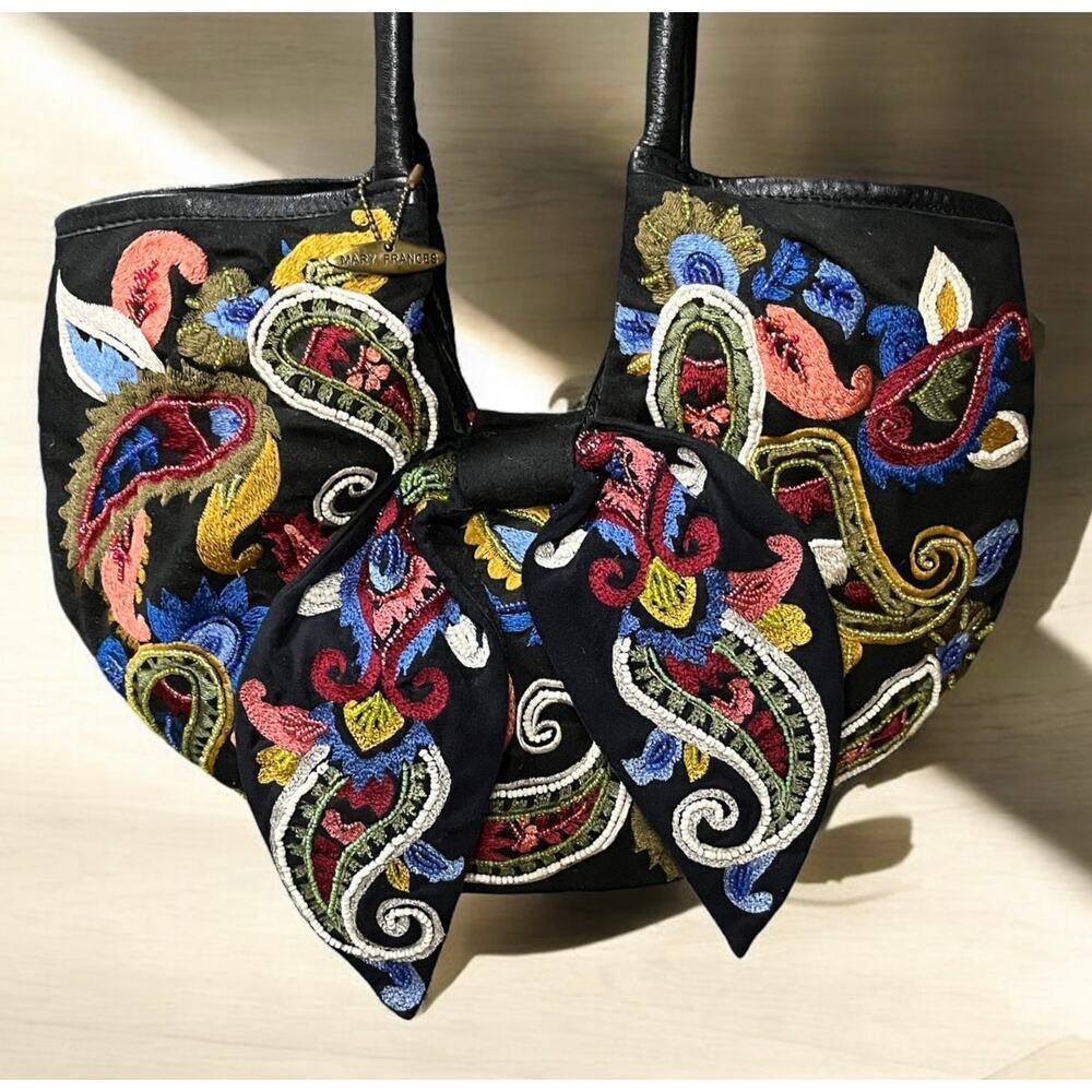 Y2K Mary Frances Hand Beaded Embroidered Boho Shoulder Bag - Picture 4 of 10